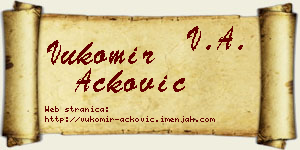 Vukomir Acković vizit kartica